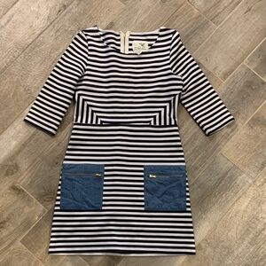 Anthropologie Navy and White Striped Mini Dress